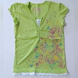 Girls' Lime Green Floral Tee